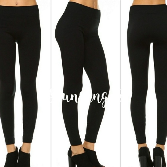 🆕️OS BLACK HIGH WAIST FLEECE LINE LEGGINGS - Picture 3 of 3